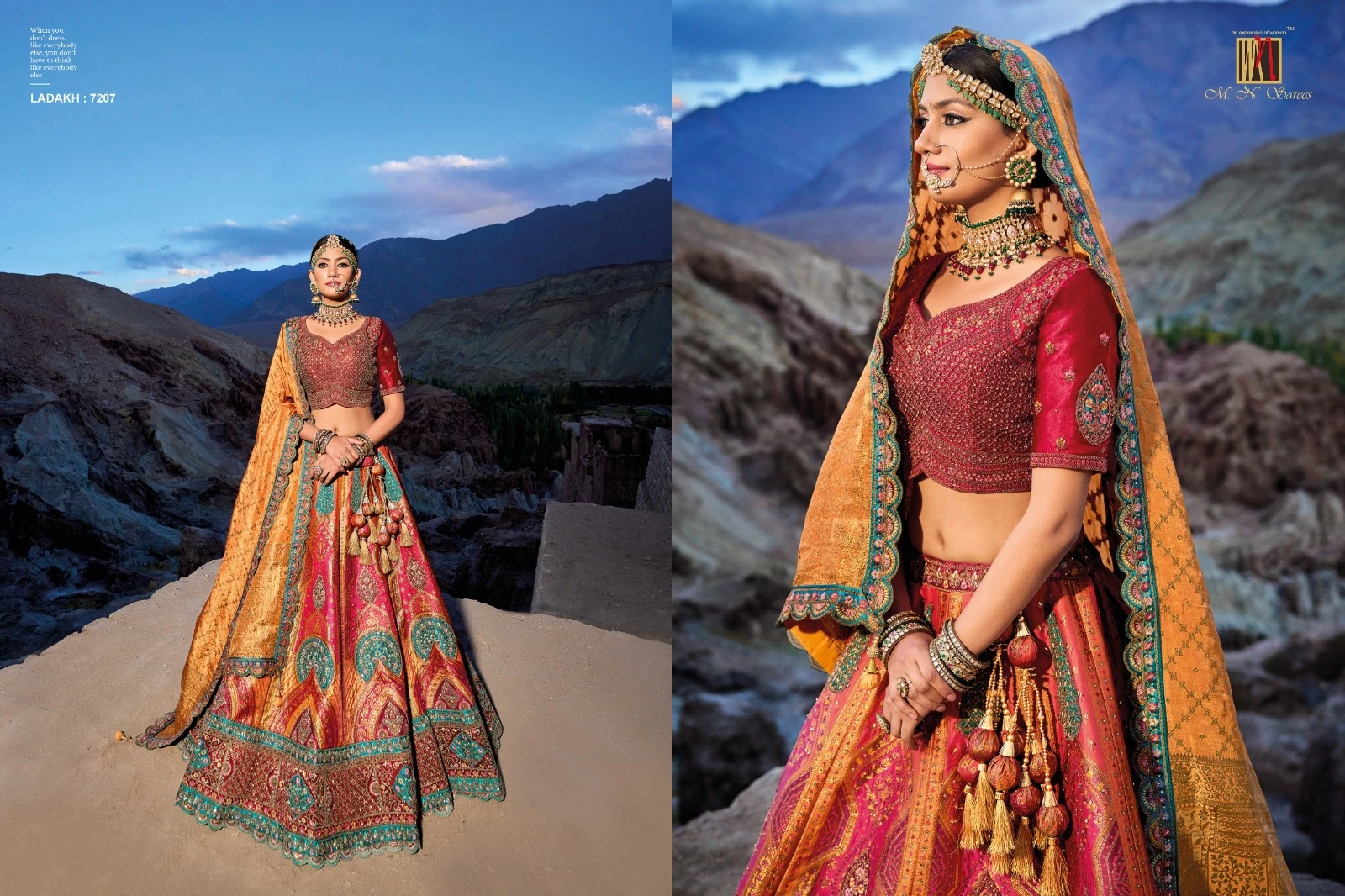 M.N 7200 Series Banarasi Silk Wholesale Lehenga Catalog — Wholesale Lehenga, MPA wholesale from Surat — view 3